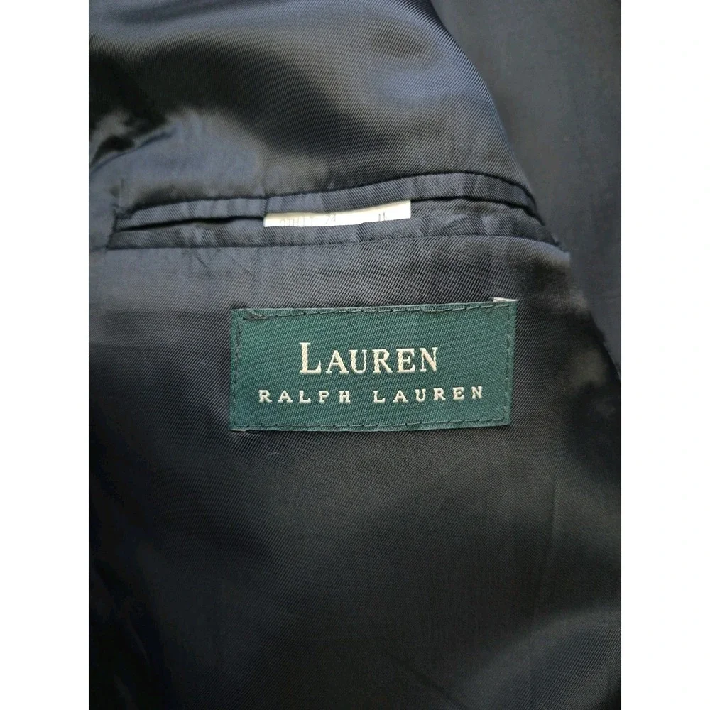 Lauren Ralph Lauren Mens Wool Sports Coat 44L Black 3 Button Blazer